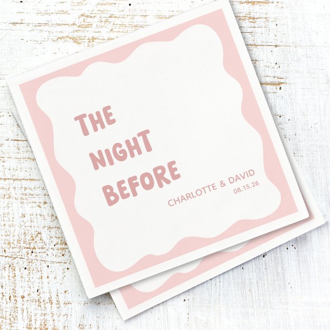 Dusty Rose Modern Welcome Party Rehearsal Dinner Napkin (With their dusty rose color, these custom napkins bring a subtle elegance to your rehearsal dinner.)