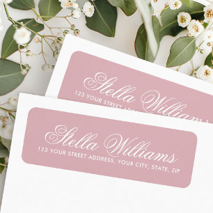 Dusty rose muted pink calligraphy script