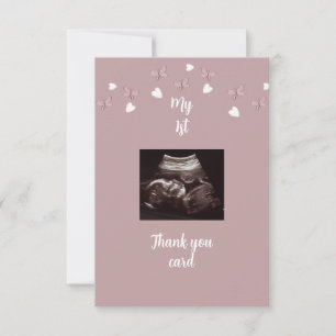 Dusty Rose My 1st Thank You Card Funny II
