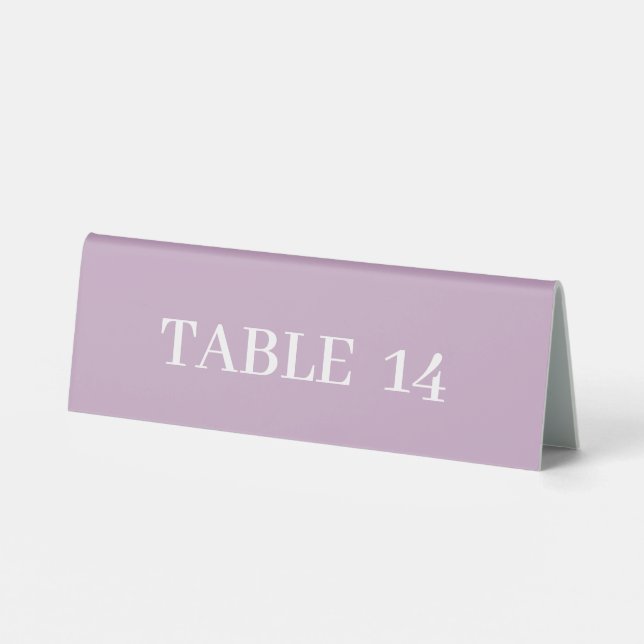 Dusty Rose Number Table Tent Sign (Back)