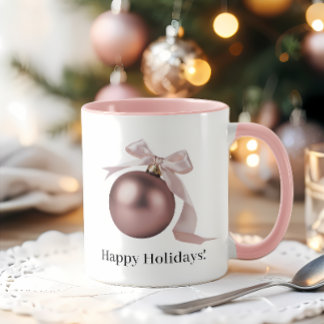 DUSTY ROSE ORNAMENT MUG FOR CHIC HOLIDAYS