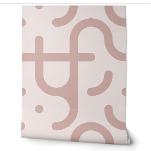 Dusty Rose Oversized Mod Geometric Bubble Wallpaper