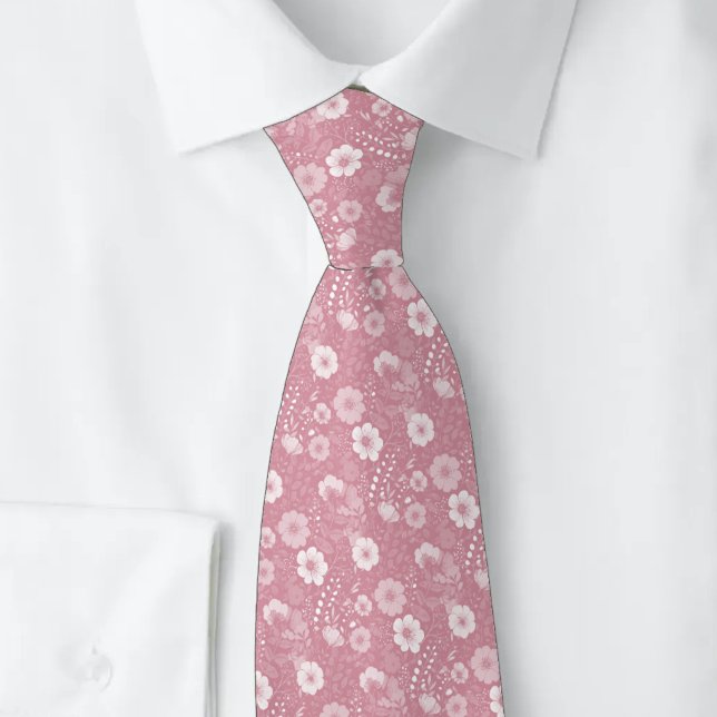 Dusty Rose Pansies Tie (Creator Uploaded)