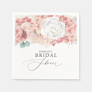 Dusty Rose Peach Floral Baby / Bridal Shower Napkin