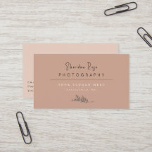 Dusty Rose Personalised Botanical Business Card