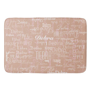 Dusty Rose Personalised Names Bath Mat