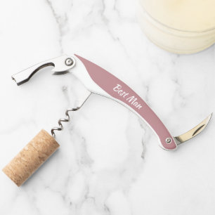 Dusty Rose Personalised Wedding Best Man Corkscrew