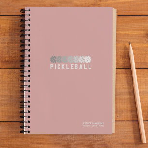 Dusty Rose Pickleball Logo Gradient Personal Notebook