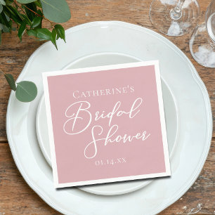 Dusty Rose Pink Bridal Shower Personalised Napkin