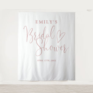 Dusty Rose Pink Bridal Shower Photo Backdrop Tapestry
