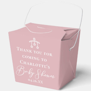 Dusty Rose Pink Chic Custom Baby Shower Fortune Favour Box