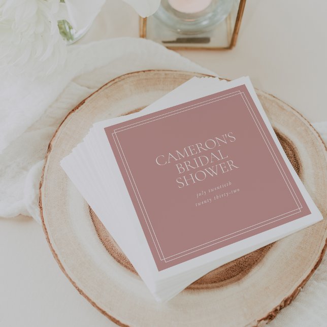 Dusty Rose Pink | Classic Bridal Shower Napkin (Creator Uploaded)