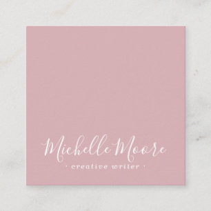 Dusty rose pink elegant minimal professional square business card
