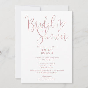 Dusty Rose Pink Elegant Script Bridal Shower Invitation