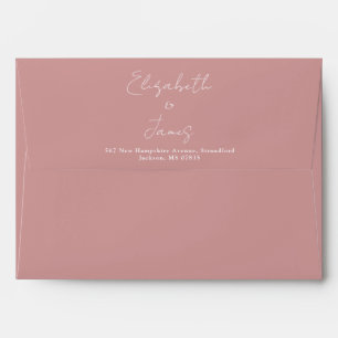 Dusty Rose Pink Elegant Script Return Address Envelope
