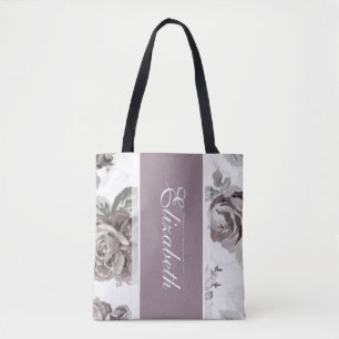 Dusty rose pink engagement tote bag