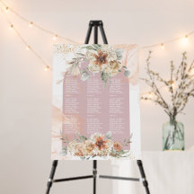 Dusty Rose Pink Floral Pampas Grass Boho Wedding