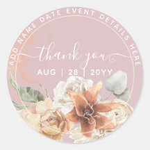 Dusty Rose Pink Floral Pampas Grass Boho Wedding