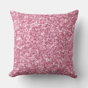 Dusty Rose Pink Glitter Texture Print Cushion