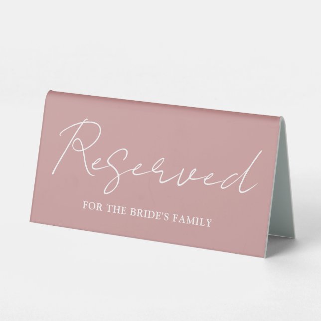 Dusty Rose Pink Minimalist Script Reserved (Back)