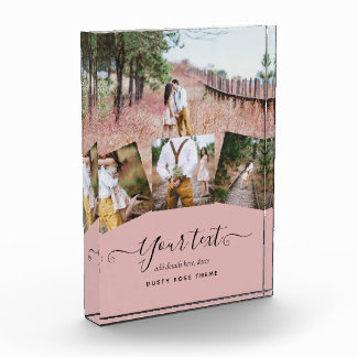 Dusty Rose Pink Newlyweds Wedding PHOTO Gift