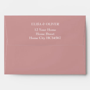 Dusty Rose Pink Simple Elegant Return Address Envelope