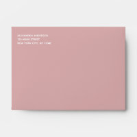 Dusty Rose Pink Simple Minimalist Coloured Envelop