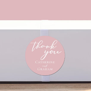 Dusty Rose Pink Typography Custom Wedding Classic Round Sticker