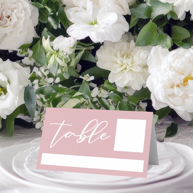 Dusty Rose Pink Typography Romantic Wedding Place Card (Creator Uploaded)