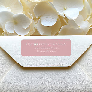 Dusty Rose Pink Typography Wedding Return Address