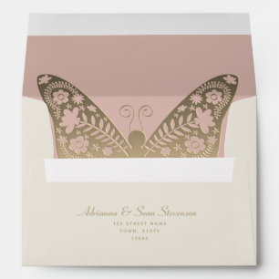 Dusty Rose Pink Wedding 5x7 Envelope