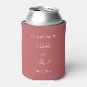 Dusty Rose Pink Wedding Favour Can Cooler