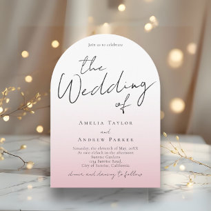 Dusty Rose Pink Wedding Invitation Photo QR Code