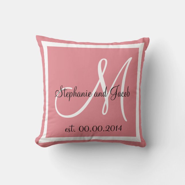 Dusty Rose Pink Wedding keepsake pillow (Front)