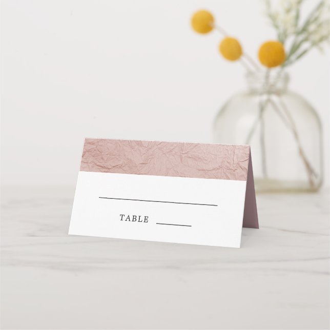 Dusty Rose Pink Wedding Place Card (Front)