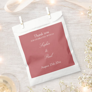 Dusty Rose Pink Wedding Thank You Favour Bags