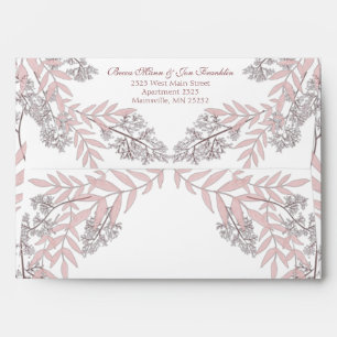 Dusty Rose Pink Wedding Vintage Botanical Envelope