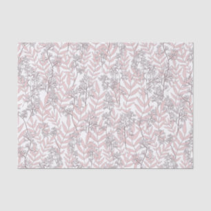 Dusty Rose Pink Wedding Vintage Botanical Tissue Paper