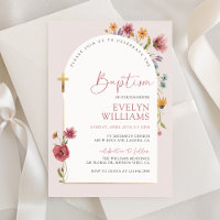 Dusty Rose Pink Wildflower Arched Girl Baptism