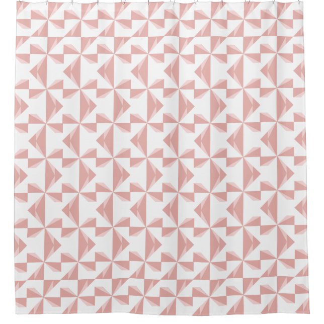 Dusty Rose Pinwheel Shower Curtain (Front)