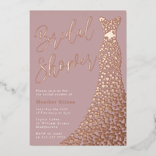 Dusty Rose Real Rose Gold Gown Bridal Shower