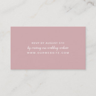 Dusty Rose reply online or by email wedding RSVP Enclosure Card