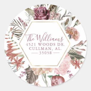 Dusty Rose Return Address Label Seal