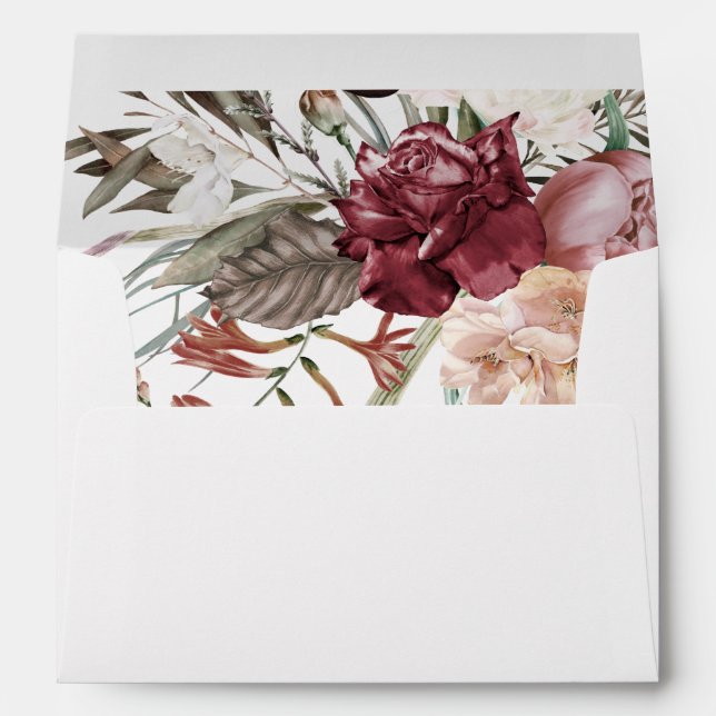 Dusty Rose Return Address on Back Flap Envelope (Back (Bottom))