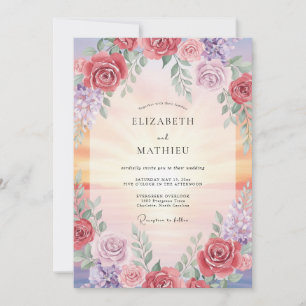 Dusty Rose Romantic Bloom Wedding Invitation