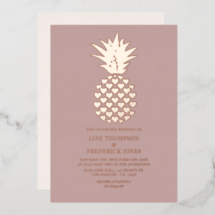 Dusty Rose & Rose Gold Tropical Pineapple Wedding