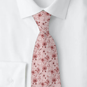 Dusty Rose Roses Tie