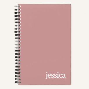 Dusty Rose Rounded Modern Typography Notebook