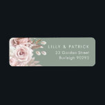 Dusty Rose & Sage, Blush Wedding Return Address<br><div class="desc">Dusty Rose & Sage,  Blush Wedding Return Address label

See matching collection in Niche and Nest Store</div>