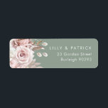Dusty Rose & Sage, Blush Wedding Return Address<br><div class="desc">Dusty Rose & Sage,  Blush Wedding Return Address label

See matching collection in Niche and Nest Store</div>